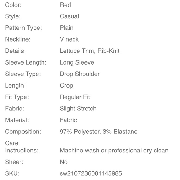 NWOT Shein Felegant Lettuce Trim Drop Shoulder Rib-Knit Tee - Picture 6 of 9